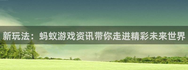 赢咖娱乐登陆测速：新玩法：蚂蚁游戏资讯带你走进精彩未来世界