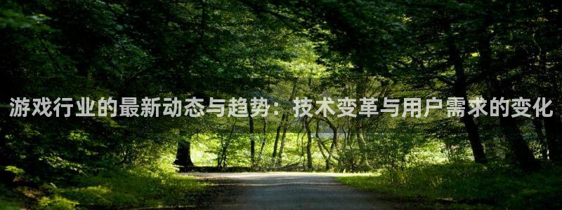 赢咖娱乐注册登录平台：游戏行业的最新动态与趋势：技术变革与用